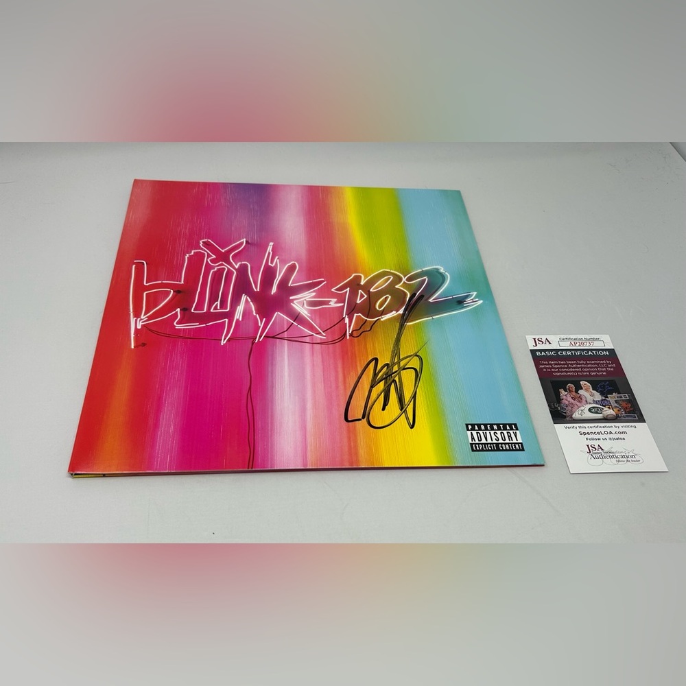 Mark Hoppus signed Blink 182 Nine Album JSA COA